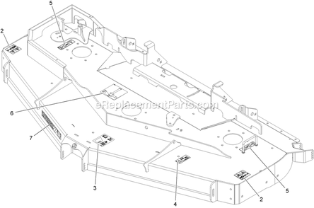 Deck With Decals Assembly (1) Diagram and Parts List for LZS902DKU72R00 (316000000-399999999)(2016) Exmark Lawn Mower