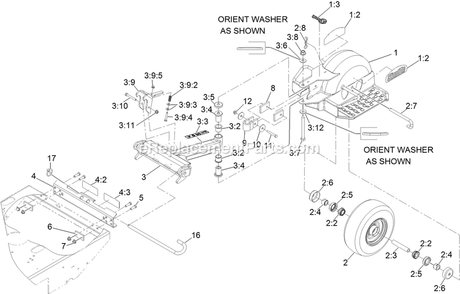 Stand-On Assembly Diagram and Parts List for 116-7223 (314000000-314999999)(2014) Exmark Lawn Tractor Accessories