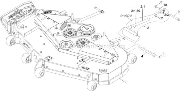 Complete Deck Assembly Diagram and Parts List for LZS902DKU725A1 (315000000-315999999)(2015) Exmark Lawn Mower