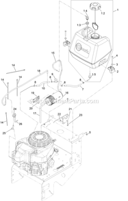 Fuel Tank Assembly Diagram and Parts List for MGS481CKA48300 (400000000-402082299)(2017) Exmark Lawn Mower