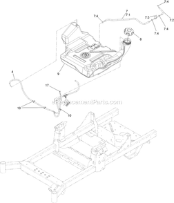 Fuel Assembly Diagram and Parts List for RAE691GKA48C00 (408644346-999999999)(2021) Exmark Lawn Mower