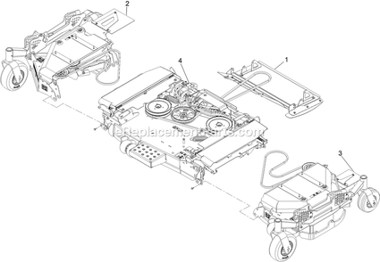 Complete Deck Assembly Diagram and Parts List for LZX980EKC96RW0 (411294212-999999999)(2022) Exmark Lawn Mower