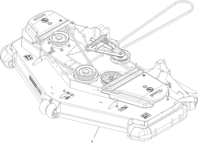 Complete Deck Assembly Diagram and Parts List for LZX940EKC60RT0 (316000000-399999999)(2016) Exmark Lawn Mower