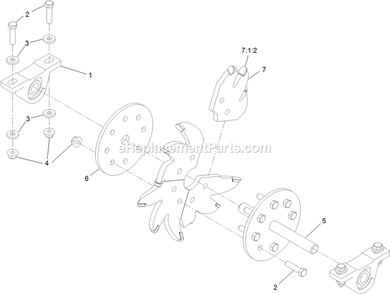 Cutter Wheel Assembly Diagram and Parts List for SG200HN (312000000-312999999)(2012) Exmark Lawn Tractor Accessories