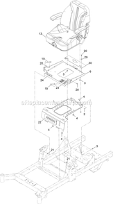 Seat Assembly (1) Diagram and Parts List for RAX691GKA524A3 (400000000-402082299)(2017) Exmark Lawn Mower