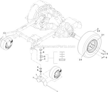 Drive Wheel Assembly Diagram and Parts List for STS651GKA48400 (406294345-408644345)(2020) Exmark Lawn Mower