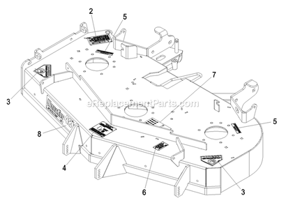 Deck With Decals Assembly (1) Diagram and Parts List for LZZ23KA526 (790000-849999)(2009) Exmark Lawn Mower