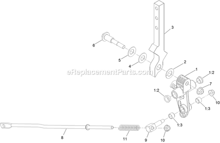 Lh Motion Control Assembly Diagram and Parts List for RAS720GKC52300 (400000000-402082299)(2017) Exmark Lawn Mower