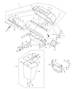 Hood And Bag Assembly Diagram and Parts List for LHPUV4448 (670000-719999)(2007) Exmark Lawn Tractor Accessories