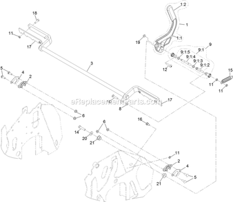 Park Brake Assembly Diagram and Parts List for STS651GKA48400 (404314159-406294344)(2019) Exmark Lawn Mower