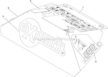 Console With Decals Assembly Diagram and Parts List for MGS481CKA36200 (315000000-315999999)(2015) Exmark Lawn Mower