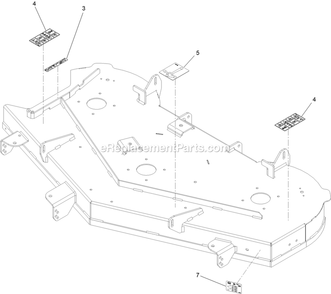 Deck With Decals Assembly Diagram and Parts List for QZS735GKC54200 (408644346-411294211)(2021) Exmark Lawn Mower