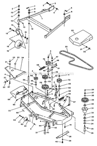 Mower Deck And Support Diagram and Parts List for TT-1800  Exmark Lawn Mower