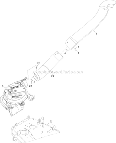 Blower Assembly (1) Diagram and Parts List for 126-6954 (402082300-404314158)(2018) Exmark Lawn Tractor Accessories