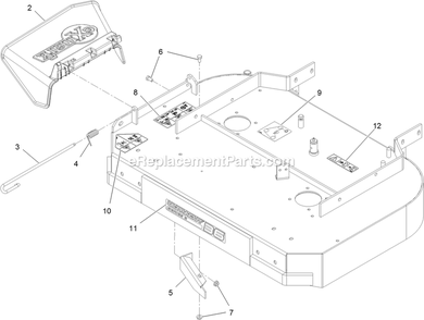 Deck With Decals Assembly (1) Diagram and Parts List for VHS481GKA36200 (406294345-408644345)(2020) Exmark Lawn Mower
