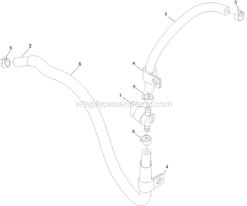 Fuel Line And Valve Assembly Diagram and Parts List for STE600GKA36300 (406294345-408644345)(2020) Exmark Lawn Mower