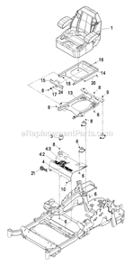 Seat Group Diagram and Parts List for LZZ23KA526 (790000-849999)(2009) Exmark Lawn Mower