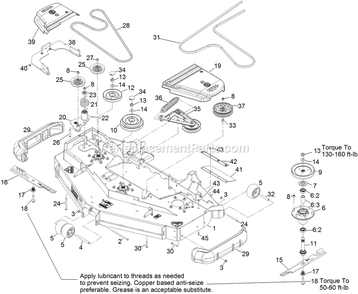 Deck Assembly Diagram and Parts List for LZS740EKC60RS (314000000-314999999)(2014) Exmark Lawn Mower