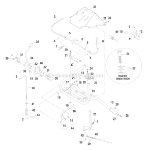 Ecs Upper Handles And Controls Diagram and Parts List for TT23KCE (600000-669999)(2006) Exmark Lawn Mower
