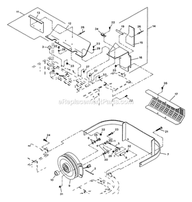 Engine Deck Group (1) Diagram and Parts List for LZ-22KC52 (115000-129999)(1996) Exmark Lawn Mower