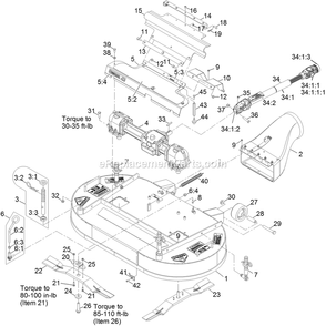 Deck Assembly Diagram and Parts List for NV730EKC42 (314000000-314999999)(2014) Exmark Lawn Mower