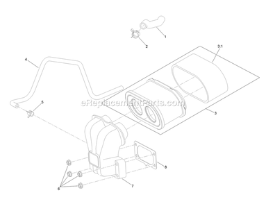 Air Intake And Filtration Assembly Diagram and Parts List for RAE708GEM52300 (402082300-404314158)(2018) Exmark Lawn Mower