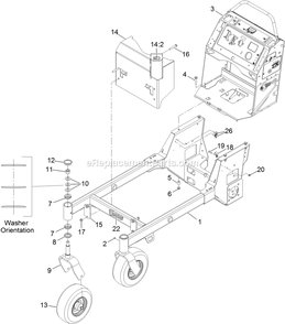 Main Frame Assembly Diagram and Parts List for VT541KA363CA (312000000-312999999)(2012) Exmark Lawn Mower