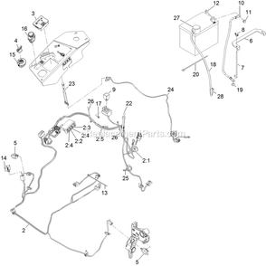 Electrical Assembly Diagram and Parts List for LZE740EKC604 (313000000-313999999)(2013) Exmark Lawn Mower