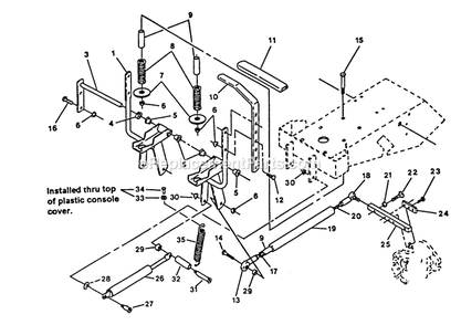Lever Steering Controls Diagram and Parts List for EX20KC (130000-149999)(1997) Exmark Lawn Mower