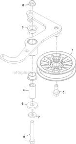 Pump Idler Assembly Diagram and Parts List for TTS541CKA48300 (316000000-399999999)(2016) Exmark Lawn Mower