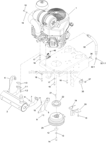 Engine Assembly Diagram and Parts List for VTX651GKA48400 (400000000-499999999)(2017) Exmark Lawn Mower