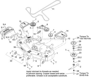 Deck Assembly Diagram and Parts List for LZS22KA484CA (920000-999999)(2011) Exmark Lawn Mower