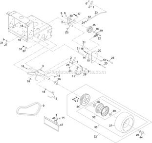 Engine Deck Assembly (2) Diagram and Parts List for MG16KA362 (920000-999999)(2011) Exmark Lawn Mower