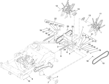 Tine Assembly Diagram and Parts List for ARX440GKC24000 (402082300-404314158)(2018) Exmark Aerator