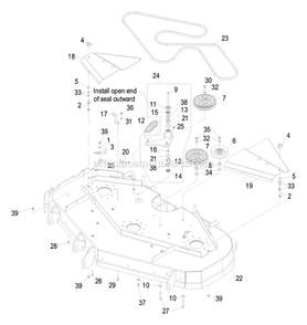 Deck Group (1) Diagram and Parts List for LZ28KA665 (670000-719999)(2007) Exmark Lawn Mower