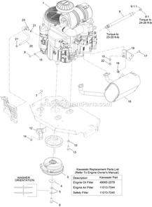 Engine Assembly Diagram and Parts List for LZE801GKA604A3 (316000000-399999999)(2016) Exmark Lawn Mower