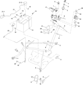 Electrical Assembly Diagram and Parts List for TTX691CKA60400 (404314159-406294344)(2019) Exmark Lawn Mower