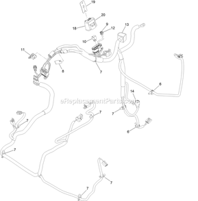 Wire Harness Assembly Diagram and Parts List for LZS740PKC60400 (402082300-404314158)(2018) Exmark Lawn Mower