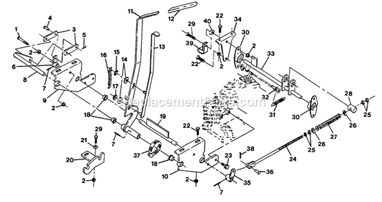 Parking Brake Diagram and Parts List for TR-20KC (102000-114999)(1995) Exmark Lawn Mower