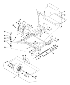 Front Frame Group Diagram and Parts List for LZ22KC604 (190000-219999)(1999) Exmark Lawn Mower
