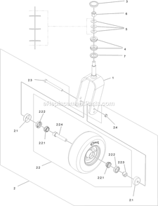 Caster Tire Assembly Diagram and Parts List for LZS88CDYM96RW0 (404314159-406294344)(2019) Exmark Lawn Mower