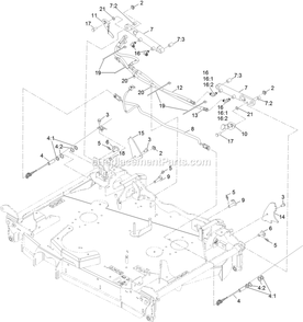 Folding Deck Hydraulic Assembly Diagram and Parts List for LZS88CDYM96RW0 (404314159-406294344)(2019) Exmark Lawn Mower