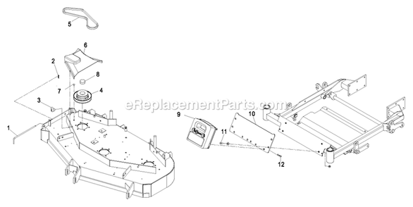 Deck Components And Front Weights Diagram and Parts List for LHPUVD52 (510000-599999)(2005) Exmark Lawn Tractor Accessories