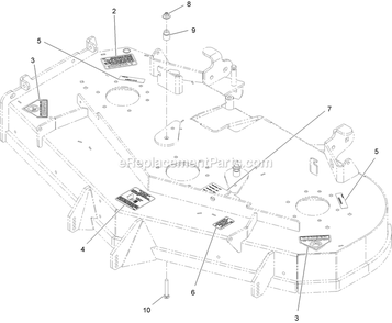 Deck With Decals Assembly Diagram and Parts List for LZS691KA524 (313000000-313999999)(2013) Exmark Lawn Mower