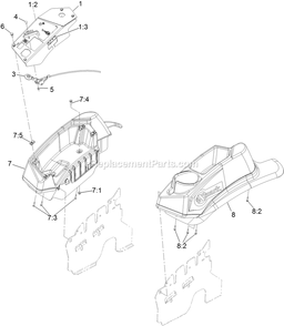 Controls Assembly Diagram and Parts List for LZX740EKC526 (313000000-313999999)(2013) Exmark Lawn Mower