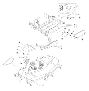 Weight And Belt Drive Components Diagram and Parts List for UVD72C (510000-599999)(2005) Exmark Lawn Tractor Accessories