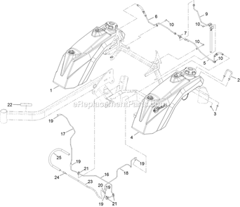 Fuel Assembly Diagram and Parts List for STS740EKC60400 (406294345-408644345)(2020) Exmark Lawn Mower
