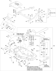 Mower Deck Assembly Diagram and Parts List for TTS600KAE523 (313000000-313999999)(2013) Exmark Lawn Mower