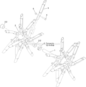 Lh Tine Wheel Assembly Diagram and Parts List for ARX481CKA30000 (316000000-399999999)(2016) Exmark Aerator
