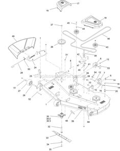Deck Assembly Diagram and Parts List for QTS708GEM60200 (400000000-402082299)(2017) Exmark Lawn Mower